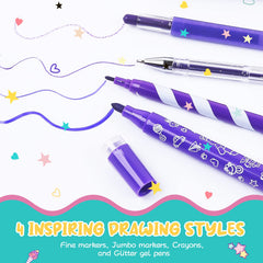aberlls glitter gel pens add shimmer accents.