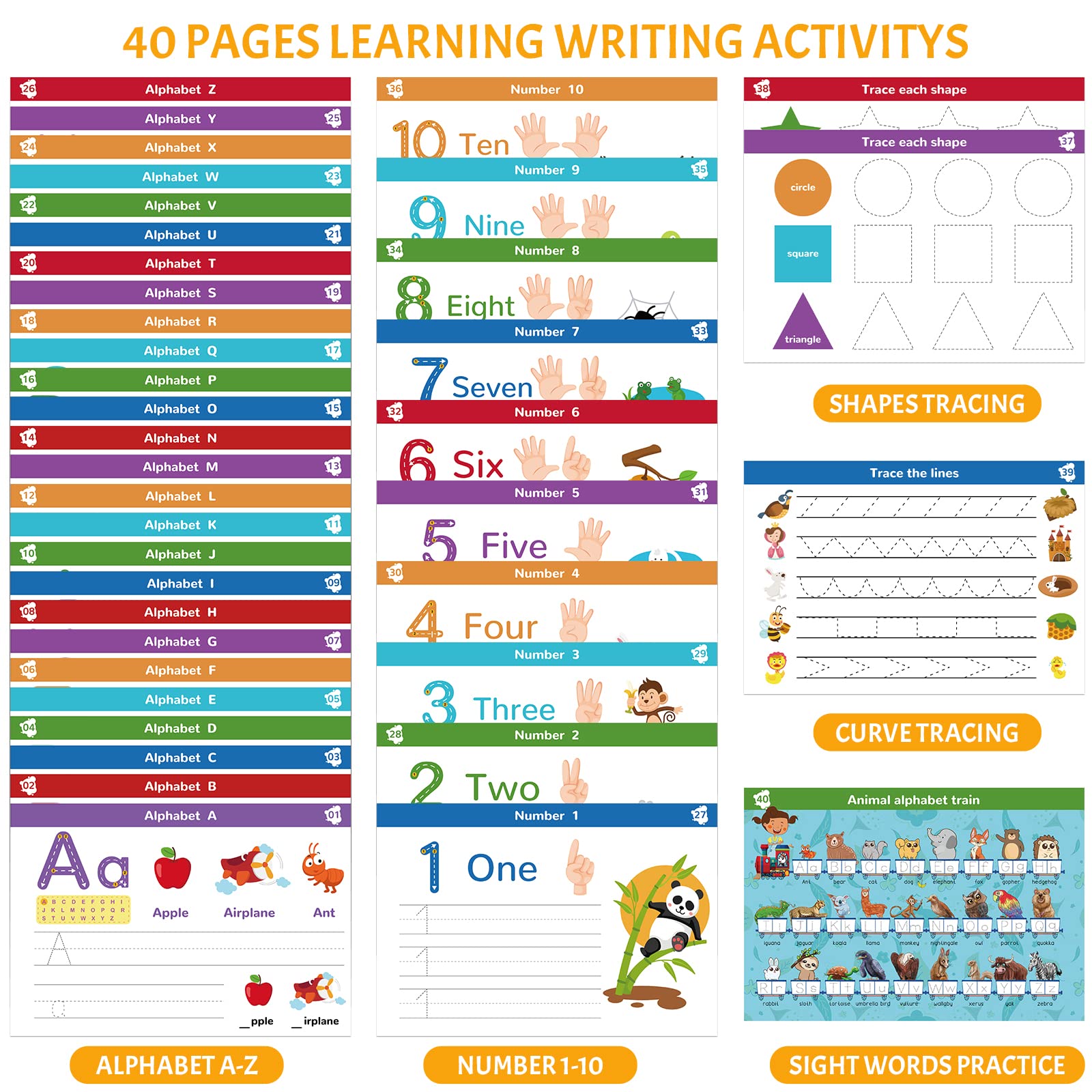 ABERLLS handwriting numbers and shapes page supports early math readiness