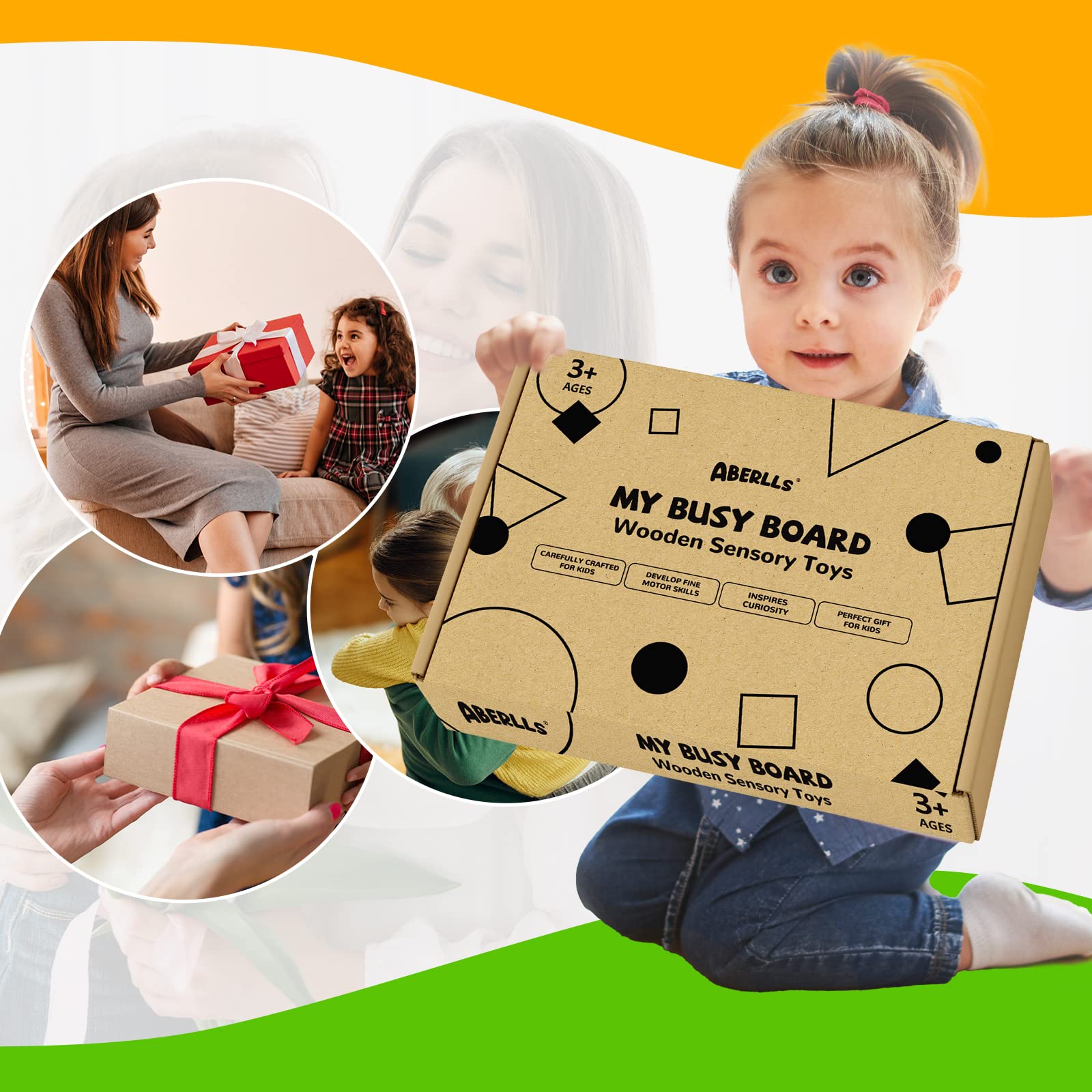 ABERLLS Busy Board family-friendly toy for daily life skills