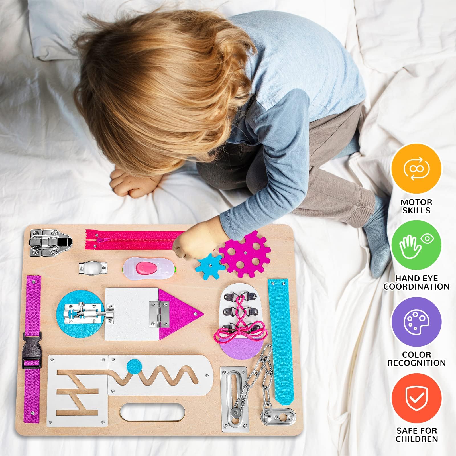 ABERLLS Busy Board Switch enhances finger dexterity through interactive exploration