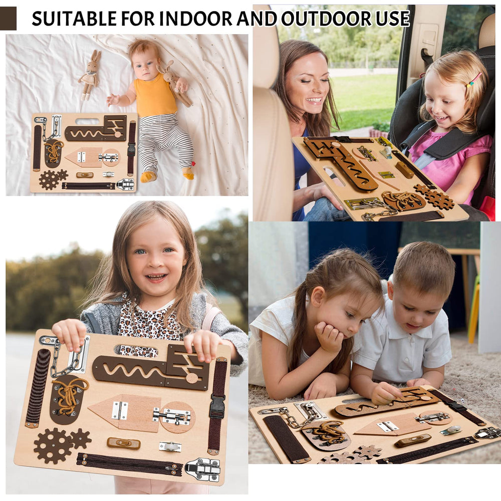 ABERLLS Montessori busy board travel-compact design for on-the-go play