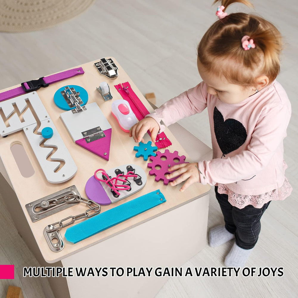 ABERLLS Busy Board Zipper supports finger strength and daily life skills