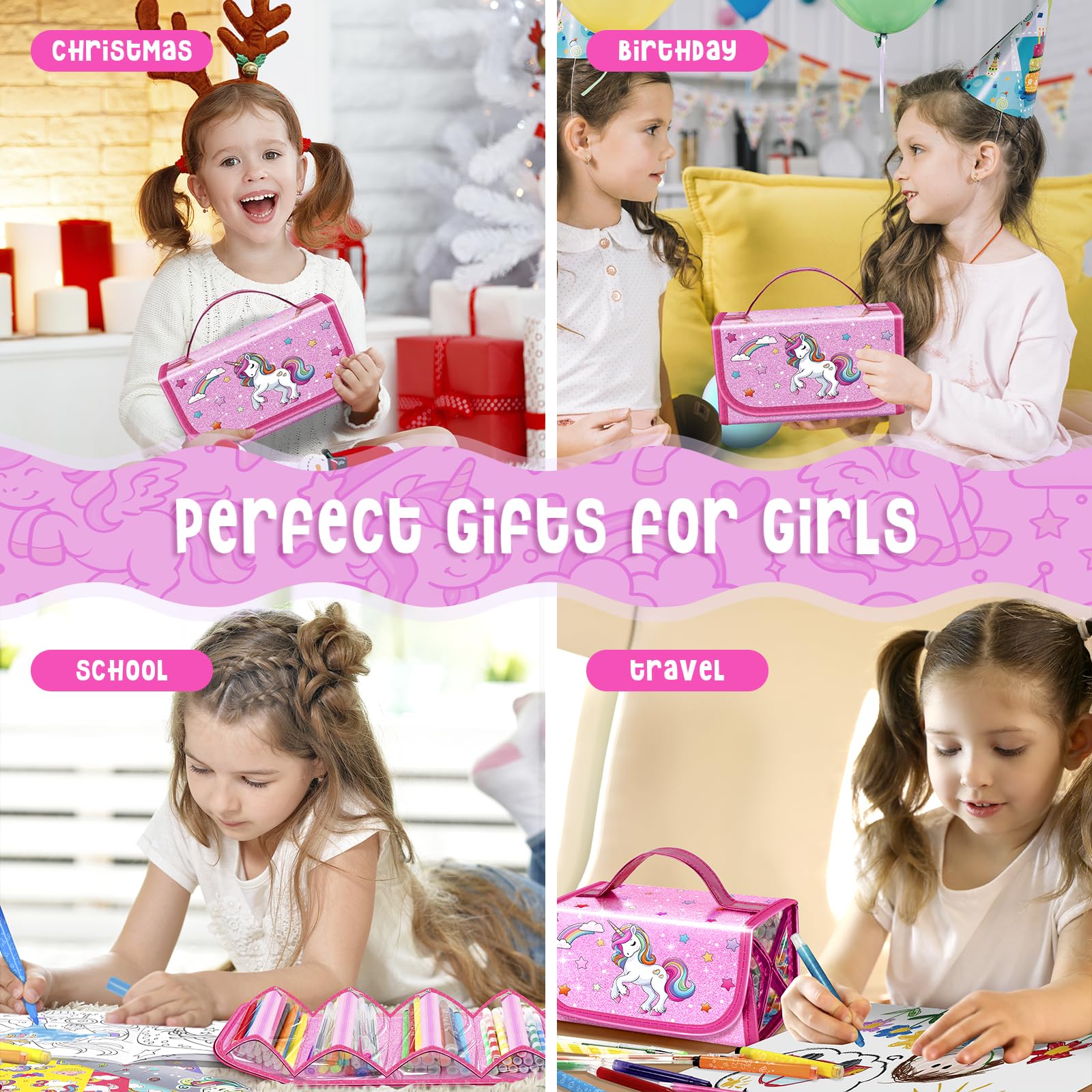 ABERLLS unicorn stickers and ruler complete the art set