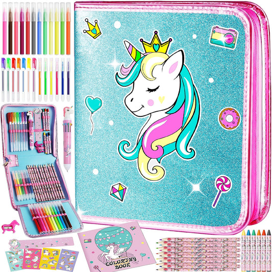 ABERLLS Unicorn Markers Case for organized on-the-go art storage.