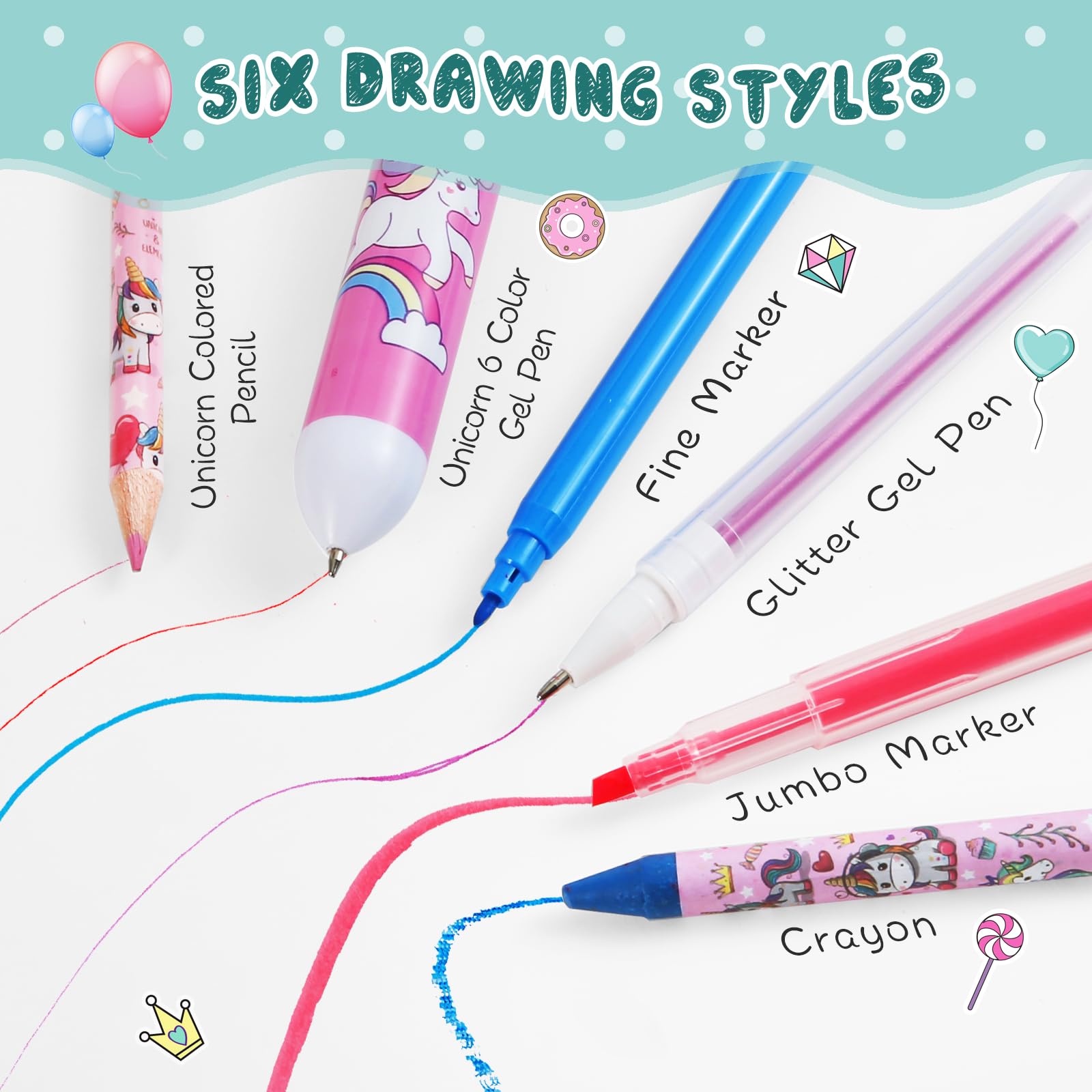 ABERLLS Unicorn Stickers add playful embellishments.