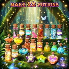Abifny Fairy Magic Potions Kit potion bottles glow in the dark for nighttime magic.