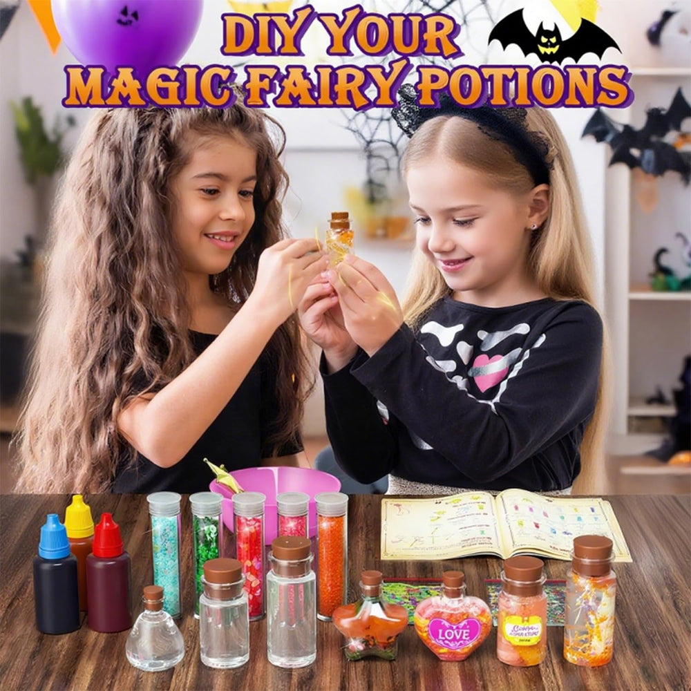 Abifny Fairy Magic Potions Kit stickers and leaves personalize each bottle.