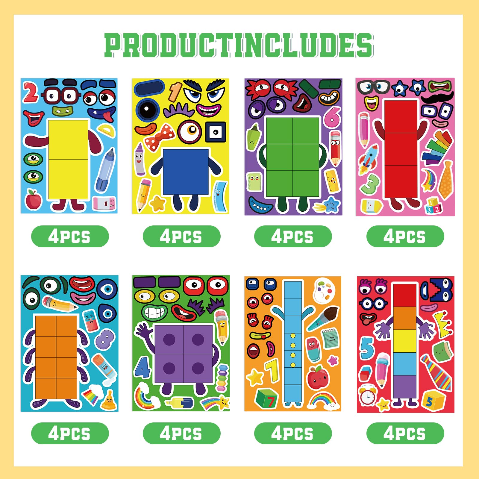 Abilat colorful number stickers for kids enhance visual matching with bright, varied colors.