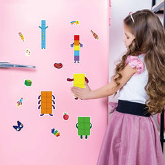 Abilat face stickers tiles showcase vivid patterns to decorate numbers during learning activities.