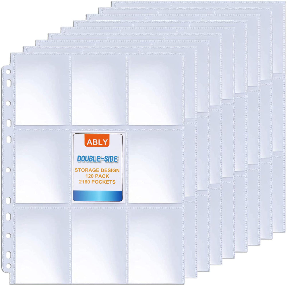 ABLY double-sided 9-pocket pages organize trading cards securely.