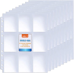 ABLY double-sided 9-pocket pages organize trading cards securely.