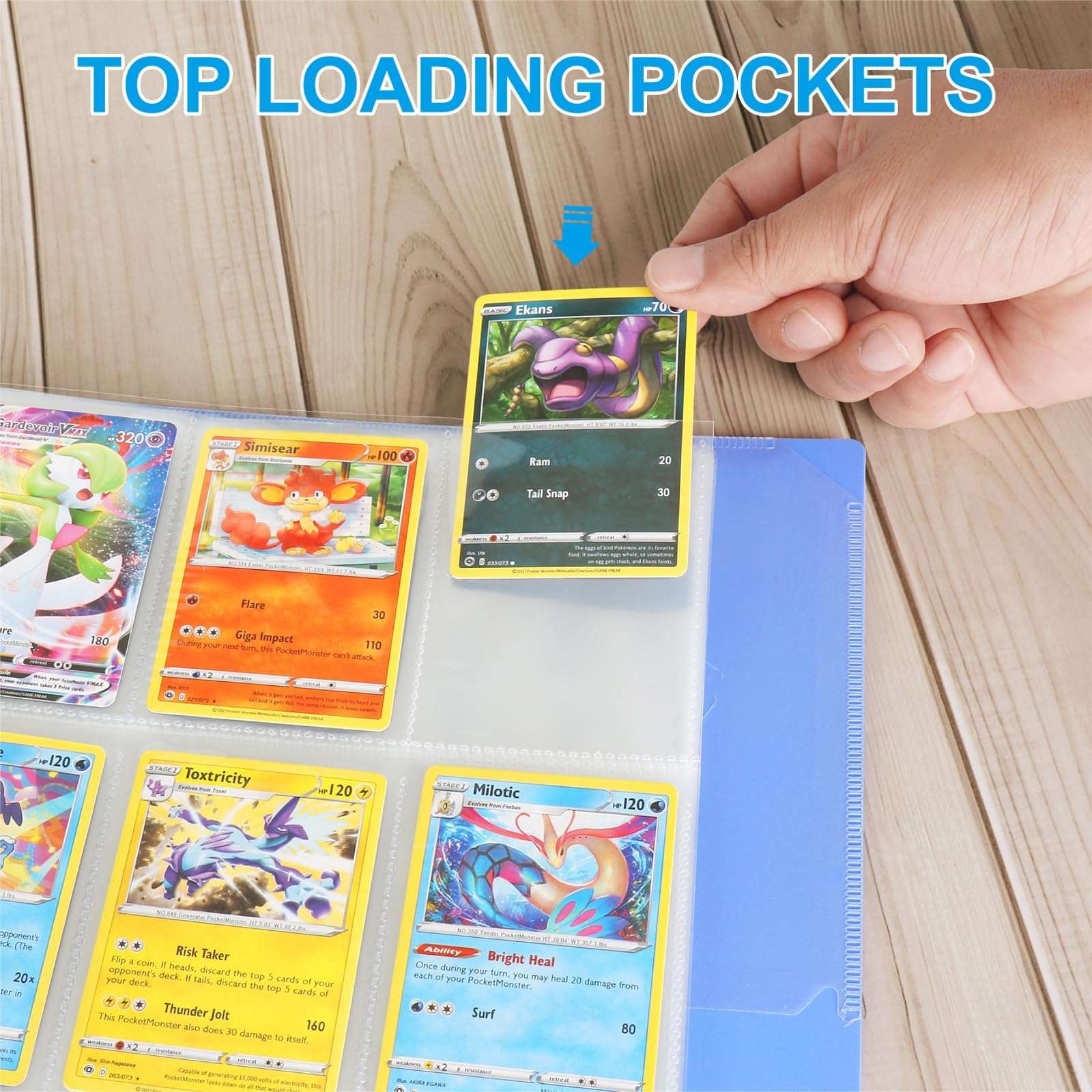 ABLY universal pockets fit standard cards at 2.6 by 3.6 inches.