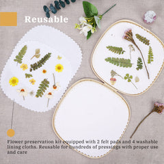 Aboofx included felt pads protect delicate petals during pressing.