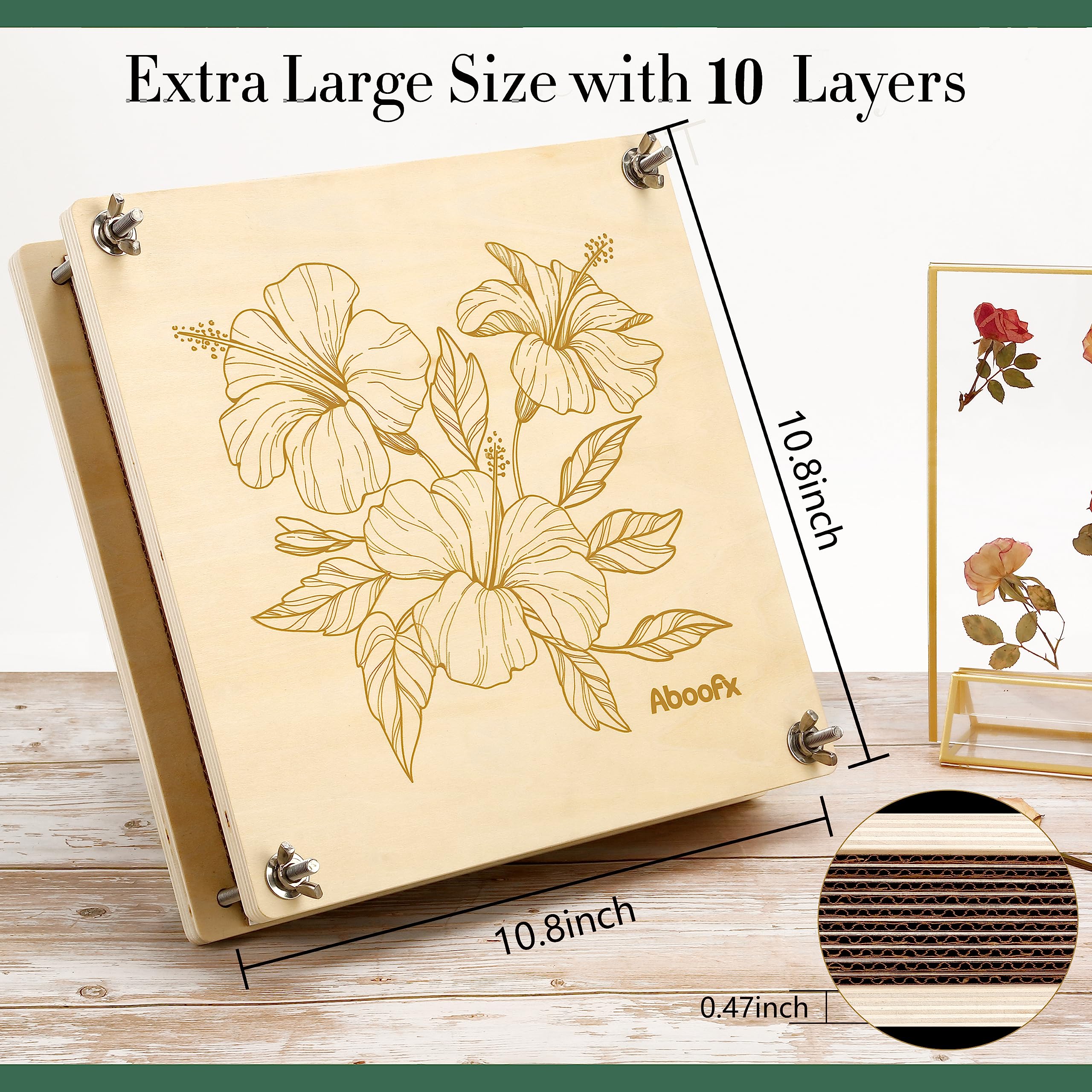Aboofx Flower Press Kit 10 cardboard sheets for multi-layer drying