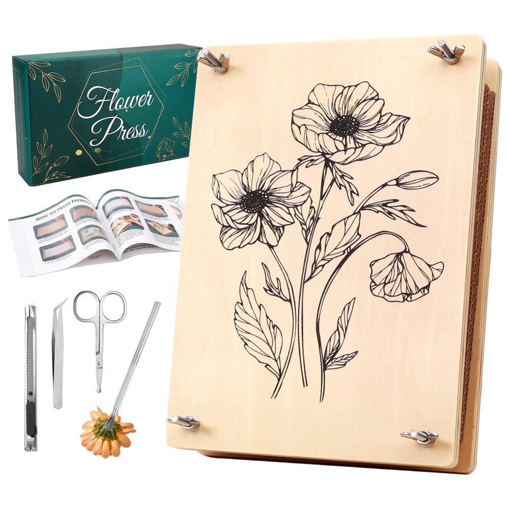 Aboofx large flower press kit front view for effortless home pressing.