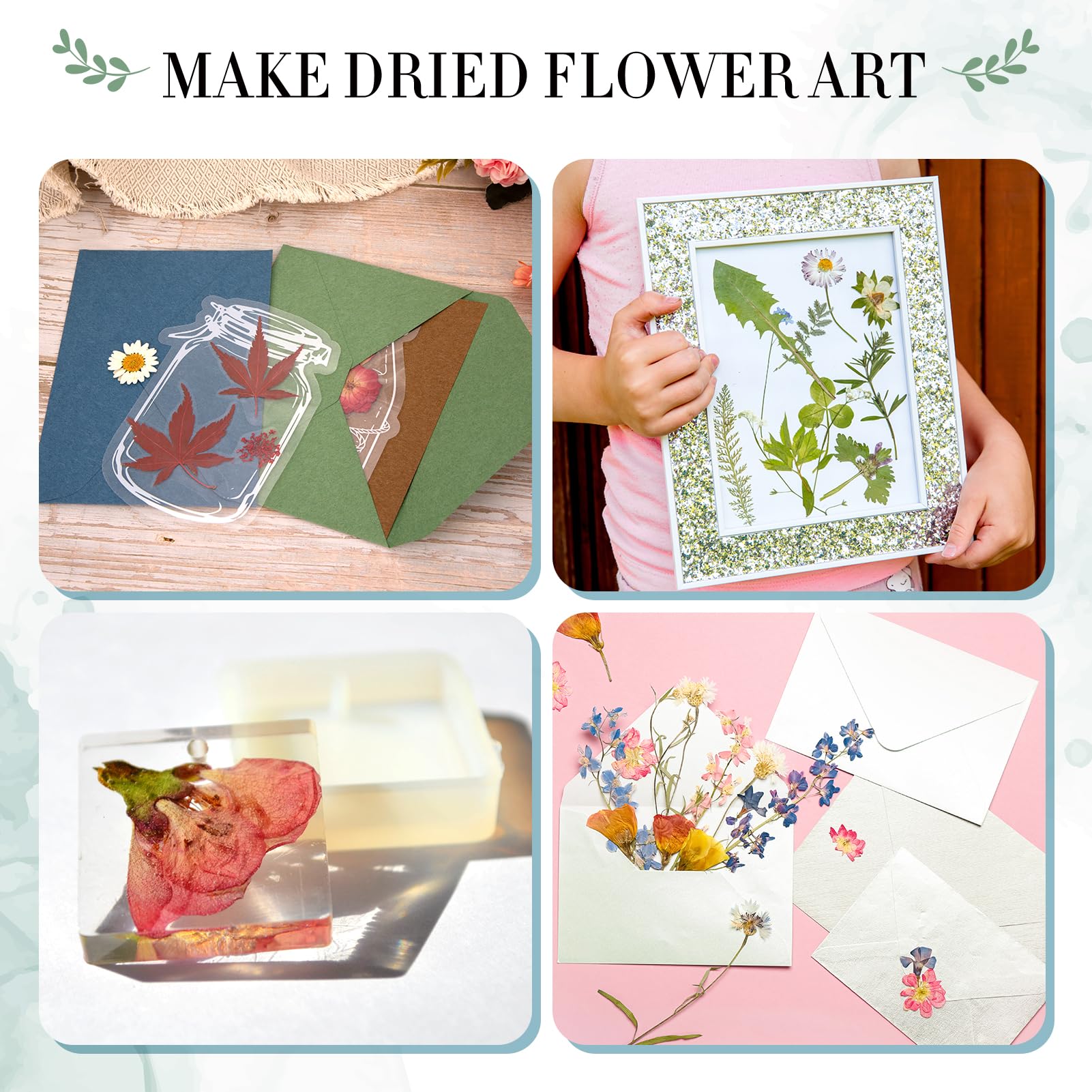 Aboofx versatile uses include flowers, leaves, bookmarks, and cards.