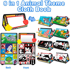 Aboosam cloth book textures encourages tactile exploration and early language cues for infants.