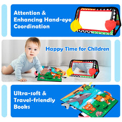 Aboosam squeaky crinkled paper inside page sparks auditory curiosity during tummy time.