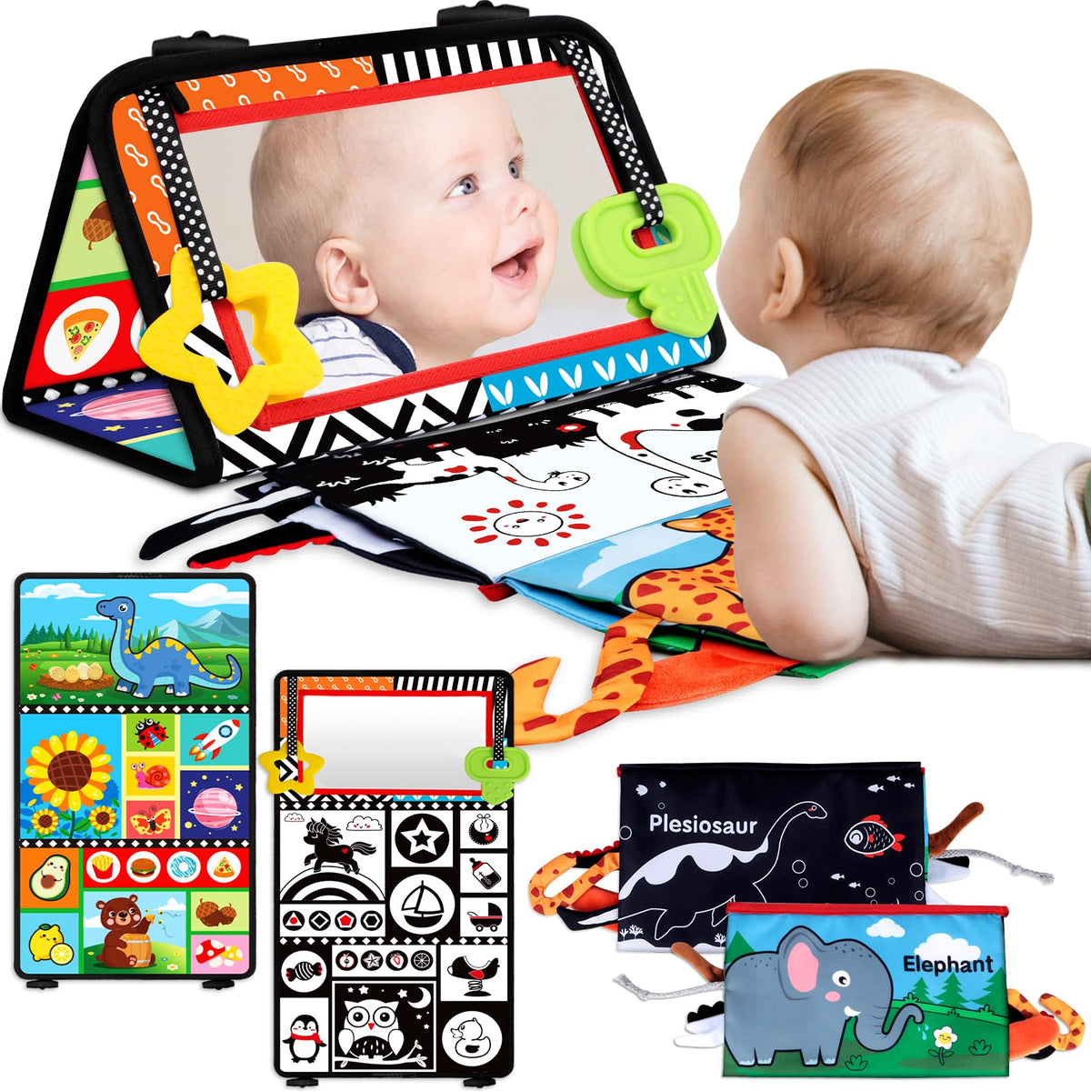 Aboosam tummy time mirror boosts visual play during floor time
