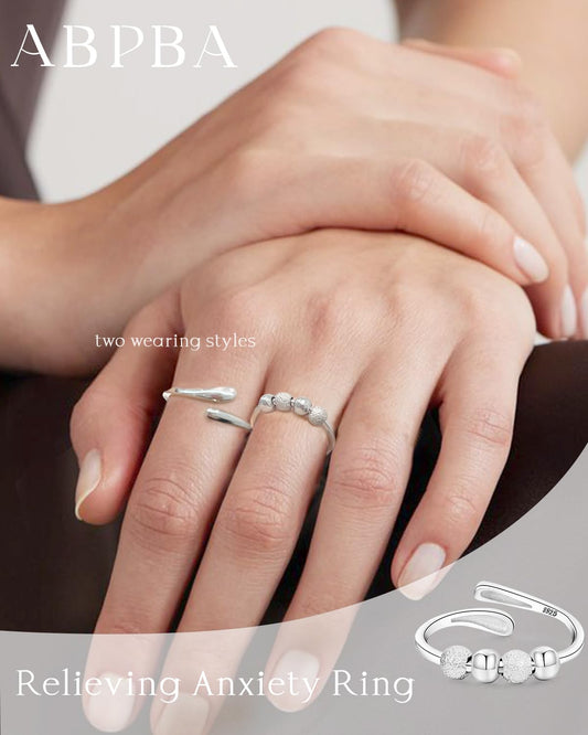 ABPBA open-end adjustable design on a silver ring