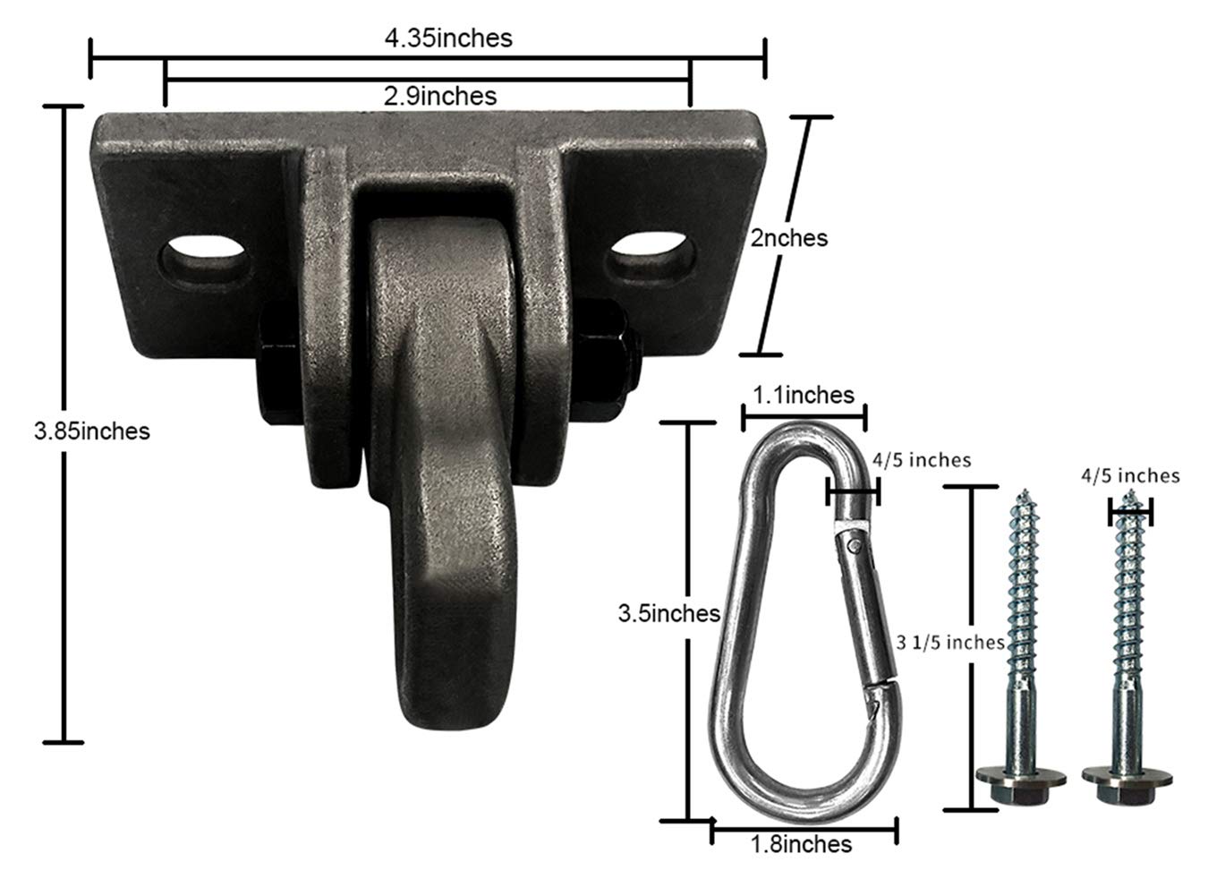 ABUSA 5000 lb capacity swing hangers support heavy swings and playground setups.