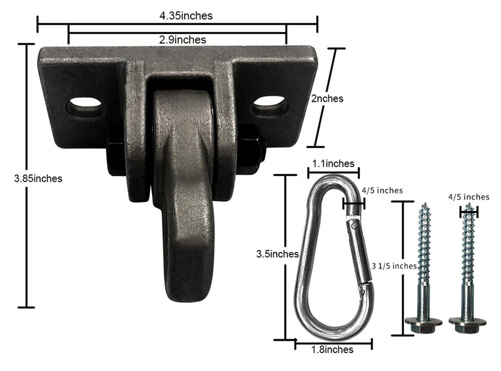 ABUSA 5000 lb capacity swing hangers support heavy swings and playground setups.
