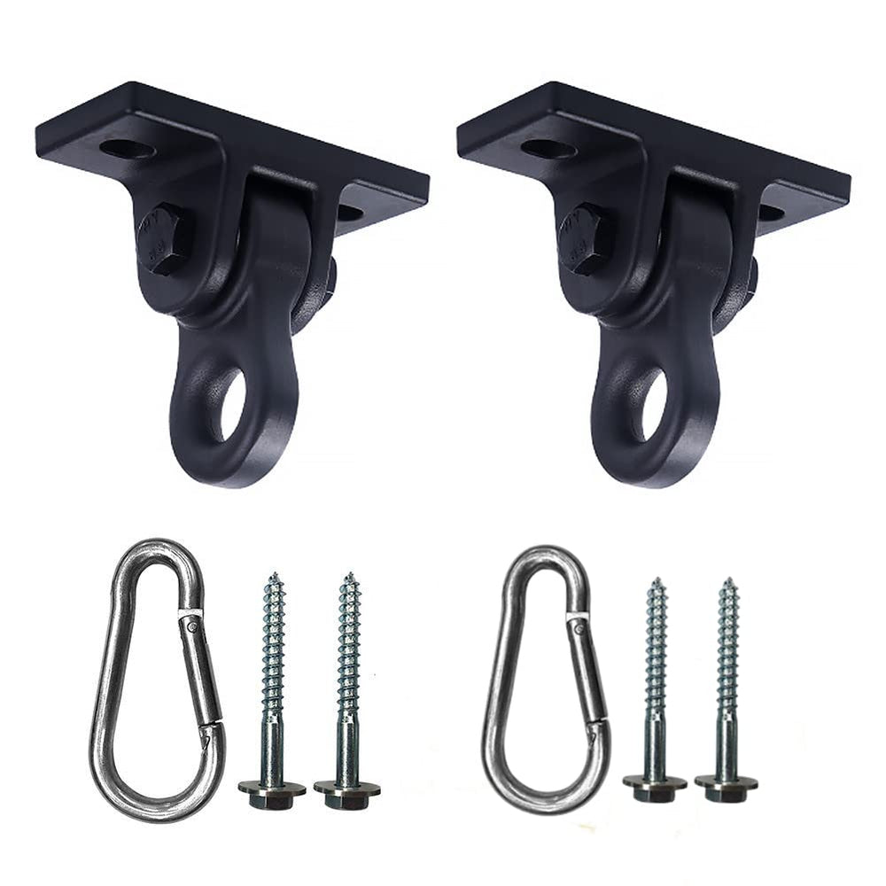 ABUSA heavy-duty black swing hanger assembly for secure outdoor installations