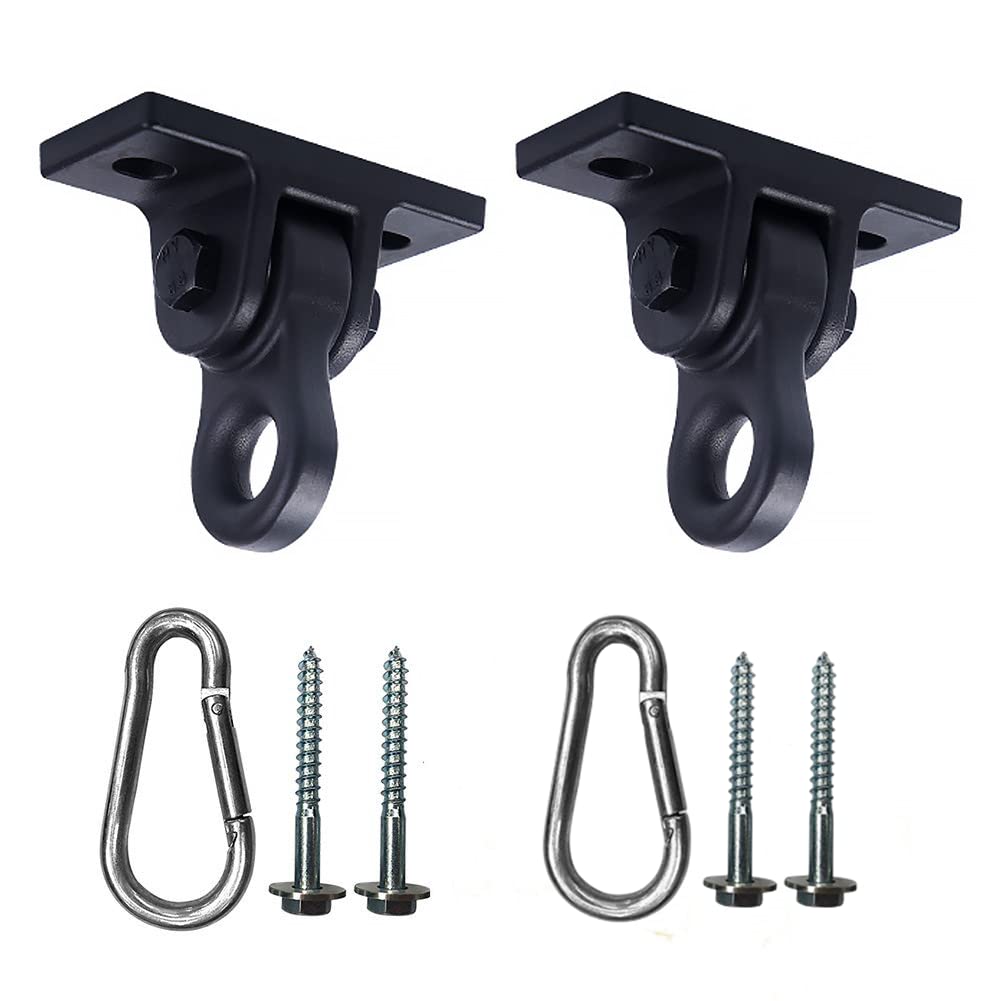 ABUSA heavy-duty black swing hanger assembly for secure outdoor installations