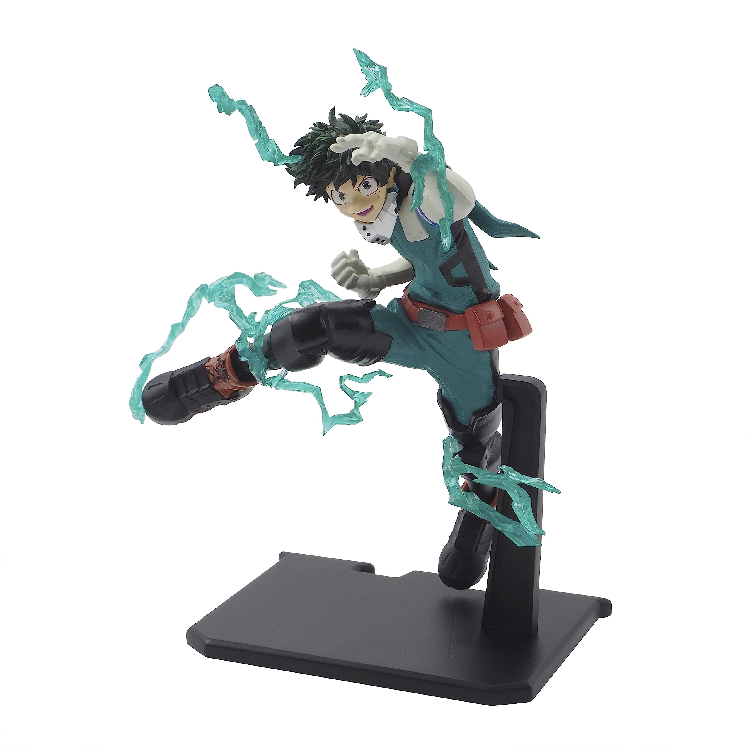 ABYSTYLE Deku One for All SFC figure side view, dynamic pose for shelf display.
