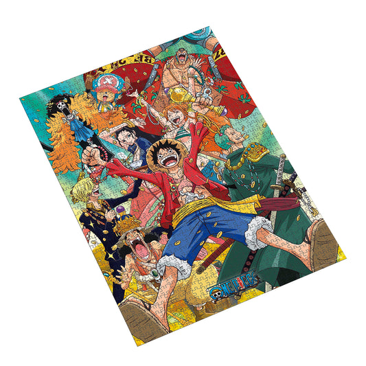 ABYstyle One Piece Straw Hat Crew puzzle featuring Luffy for family game night