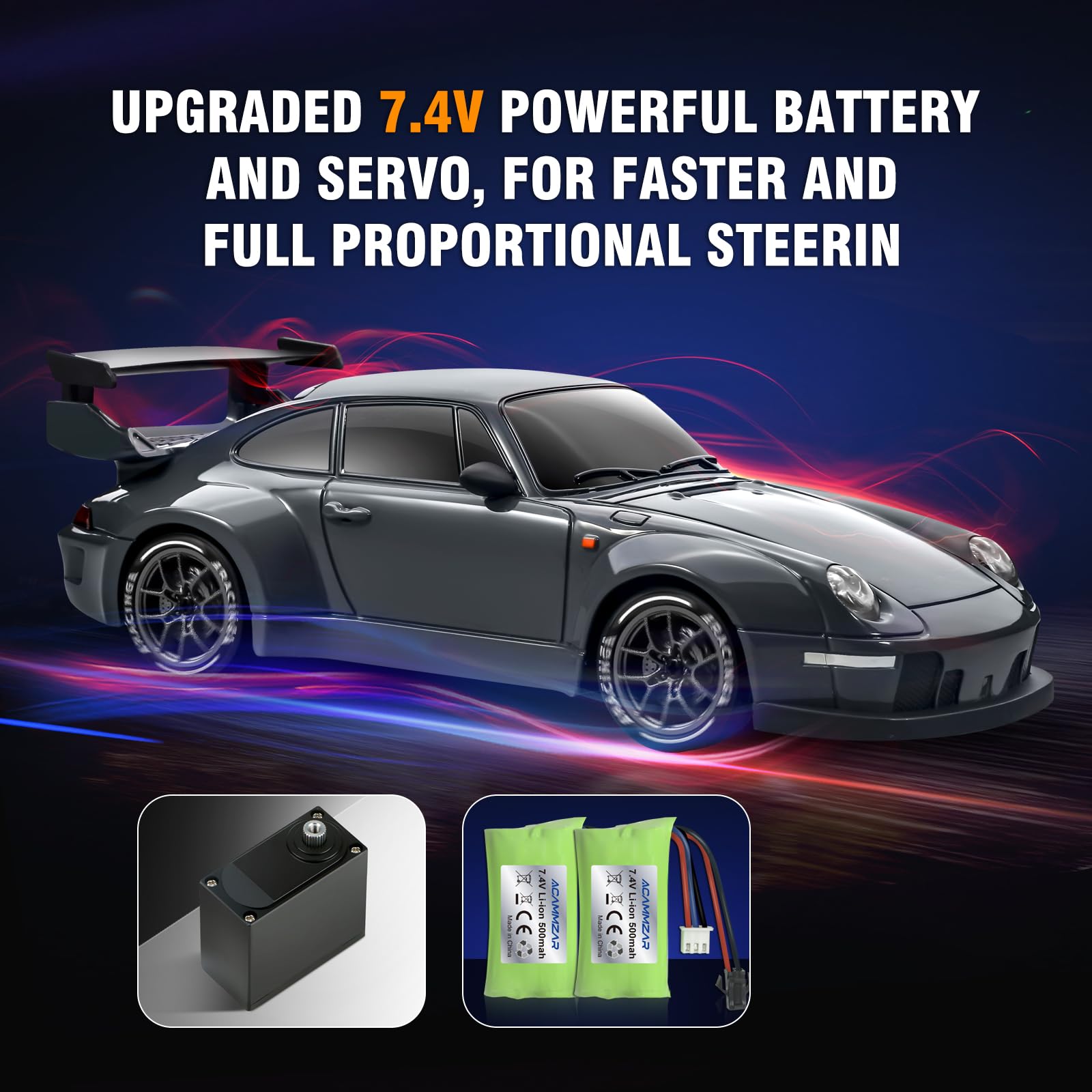 ACAMMZAR RC Drift Car Pro gyro night lights enable night racing
