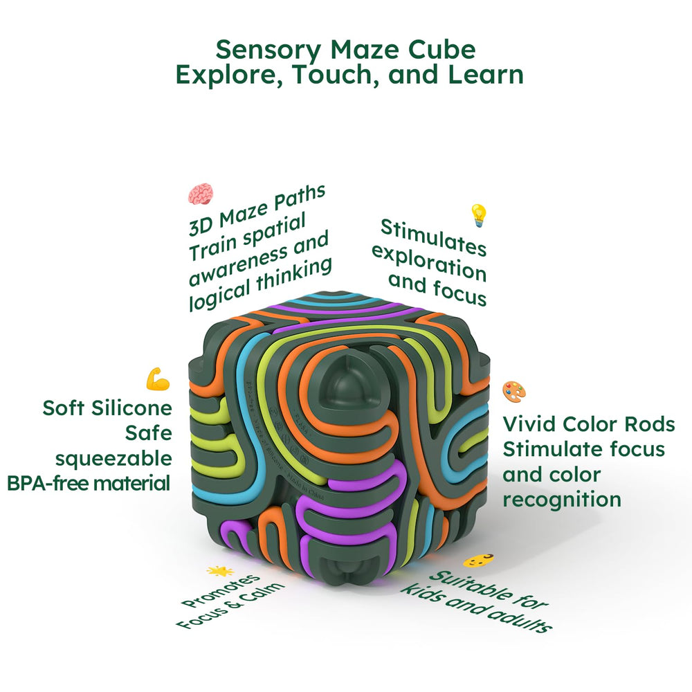 Accevo 3D sensory activity board cube bridge supports creative configurations