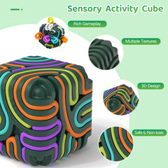 Accevo 3D sensory activity board cube loop offers calming, configurable play