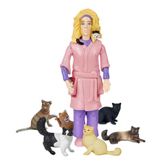 Accoutrements Crazy Cat Lady with six cats, a collectible display centerpiece.