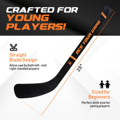 ACE HOCKEY Shinny Set ideal for indoor spaces like living rooms