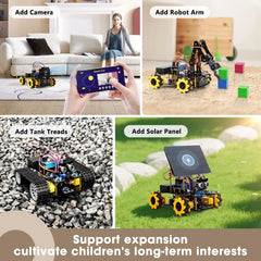ACEBOTT Robot Kit assembly process captured for parent-child learning.