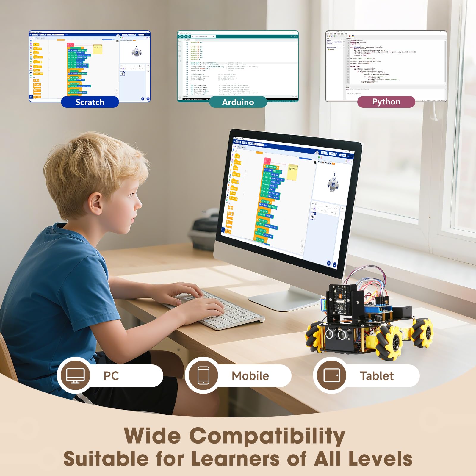 ACEBOTT app and IR remote control for flexible robot operation