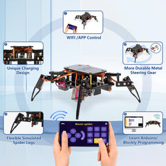 ACEBOTT Spider Robot with nine preset actions for dynamic demonstrations.