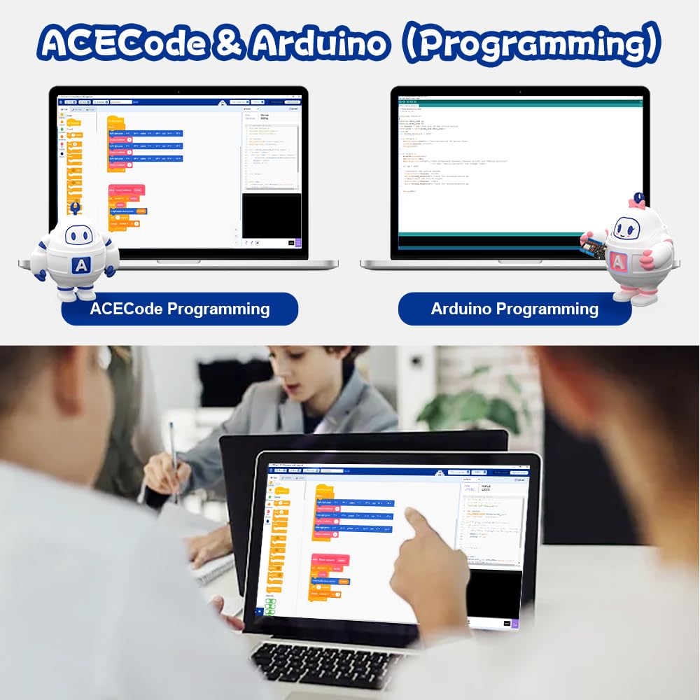 ACEBOTT Spider Robot with movement modes demonstrates interactive control.