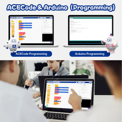 ACEBOTT Spider Robot with movement modes demonstrates interactive control.