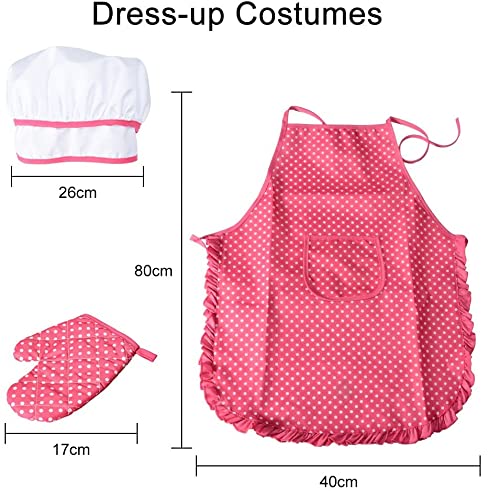 Acekid Rose Red Chef Hat with elastic fit for growing kids.