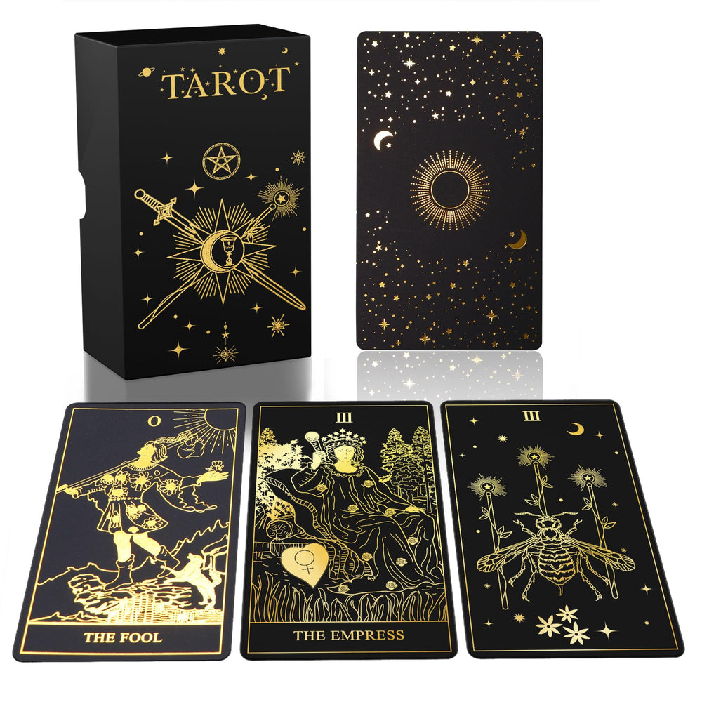 ACELION tarot deck with gold-foil surface, ideal for collectors and beginners to explore symbolism.