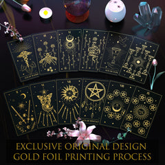 ACELION tarot guide 99 pages, clear instructions to learn tarot basics and spreads.