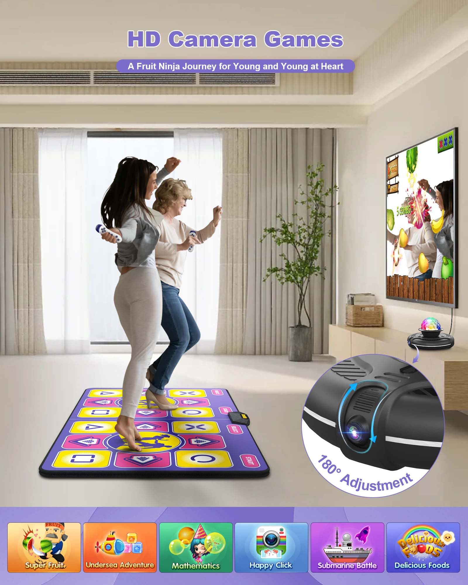 Acelufly Dance Mat yoga mode supports mindful stretching and balance practice.