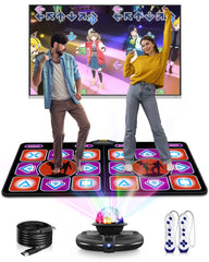 Acelufly Double Dance Mat front view shows compact wireless setup for home play