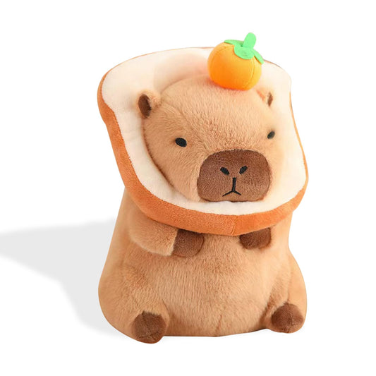 Acgtrick capybara plush with bread head, cuddly kid-friendly companion.