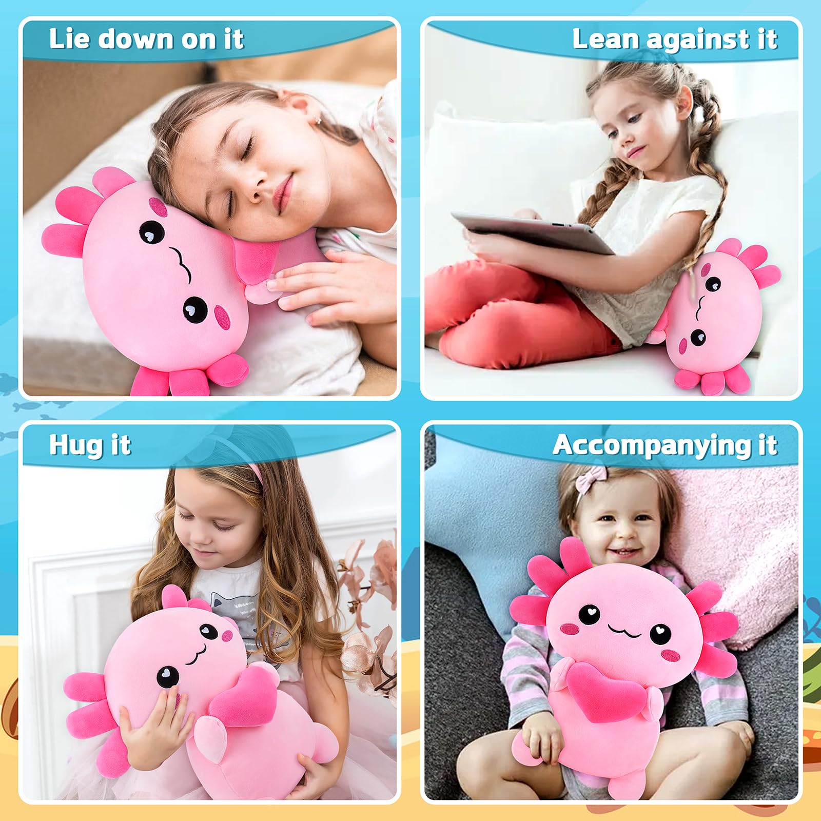Achwishap axolotl plush room decor adds whimsy to bedrooms and living spaces