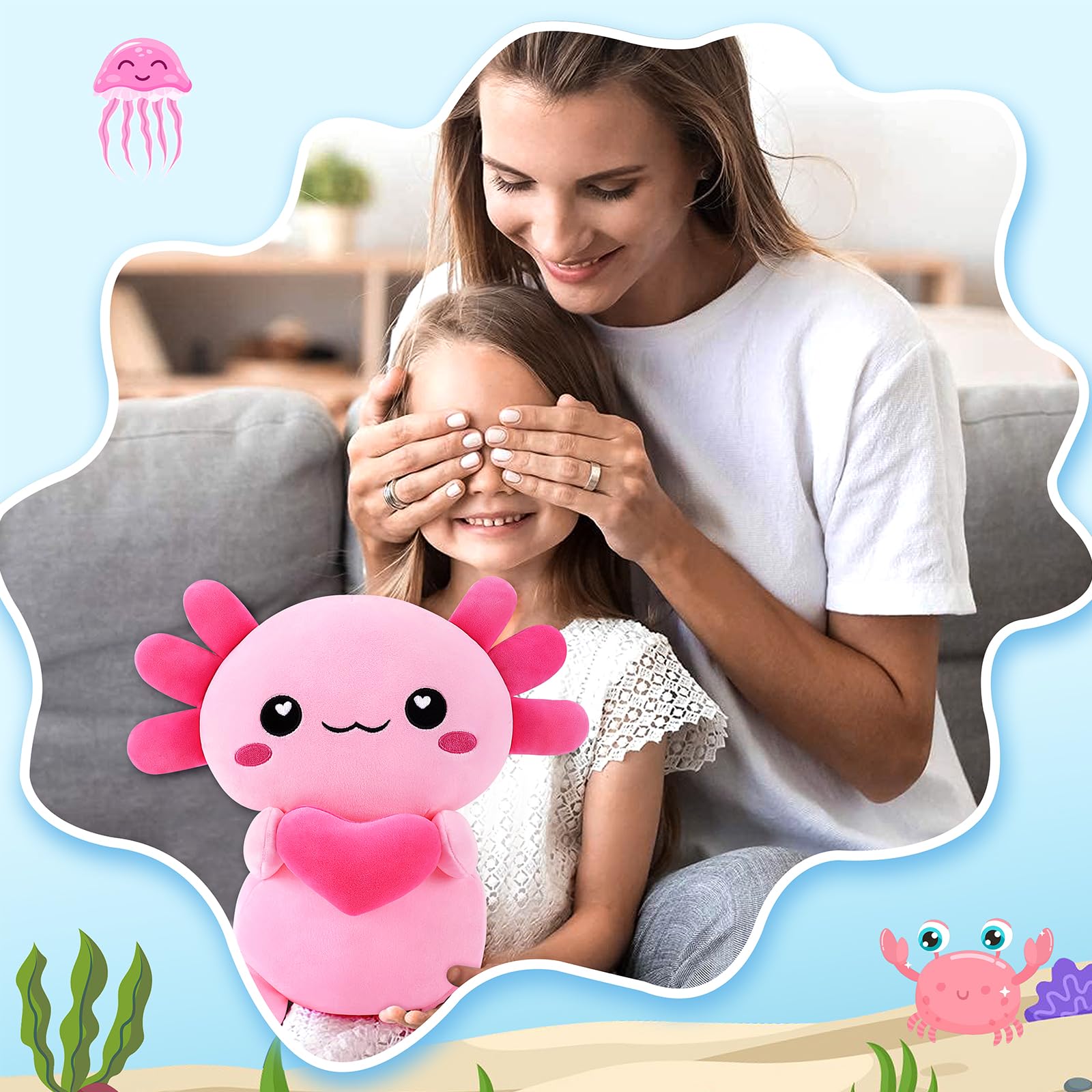 Achwishap axolotl plush soft fabric skin-friendly and durable for daily cuddling