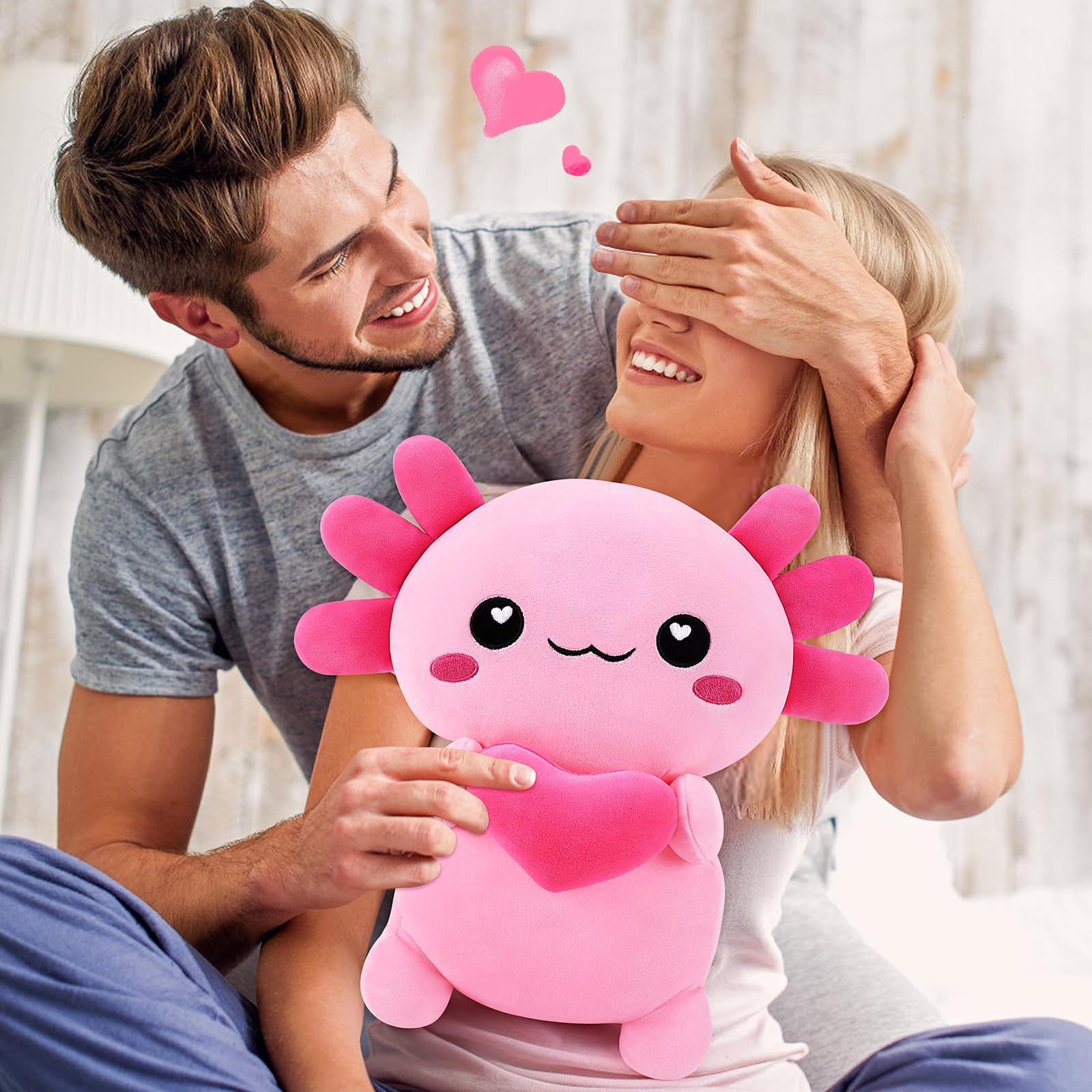 Achwishap axolotl plush stress-relief through gentle squeezing and comforting presence