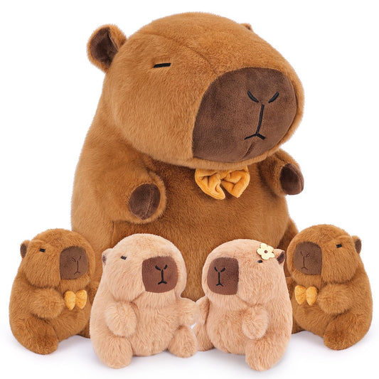 Achwishap Capybara Mommy 16-inch cuddling babies for cozy reading time